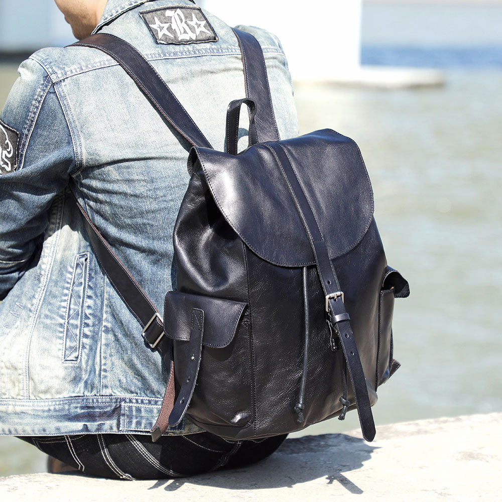 Genuine Leather Backpack For Men & Full Grain Leather & Handcrafted Daypack