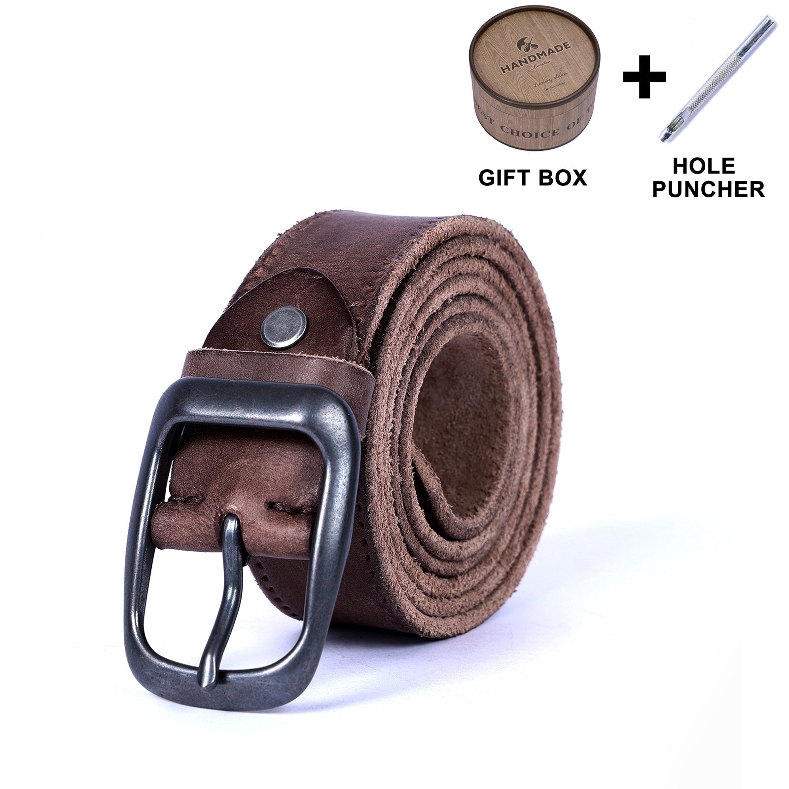 Genuine Leather Men's Belt & Thick Full Grain & Handmade Belt