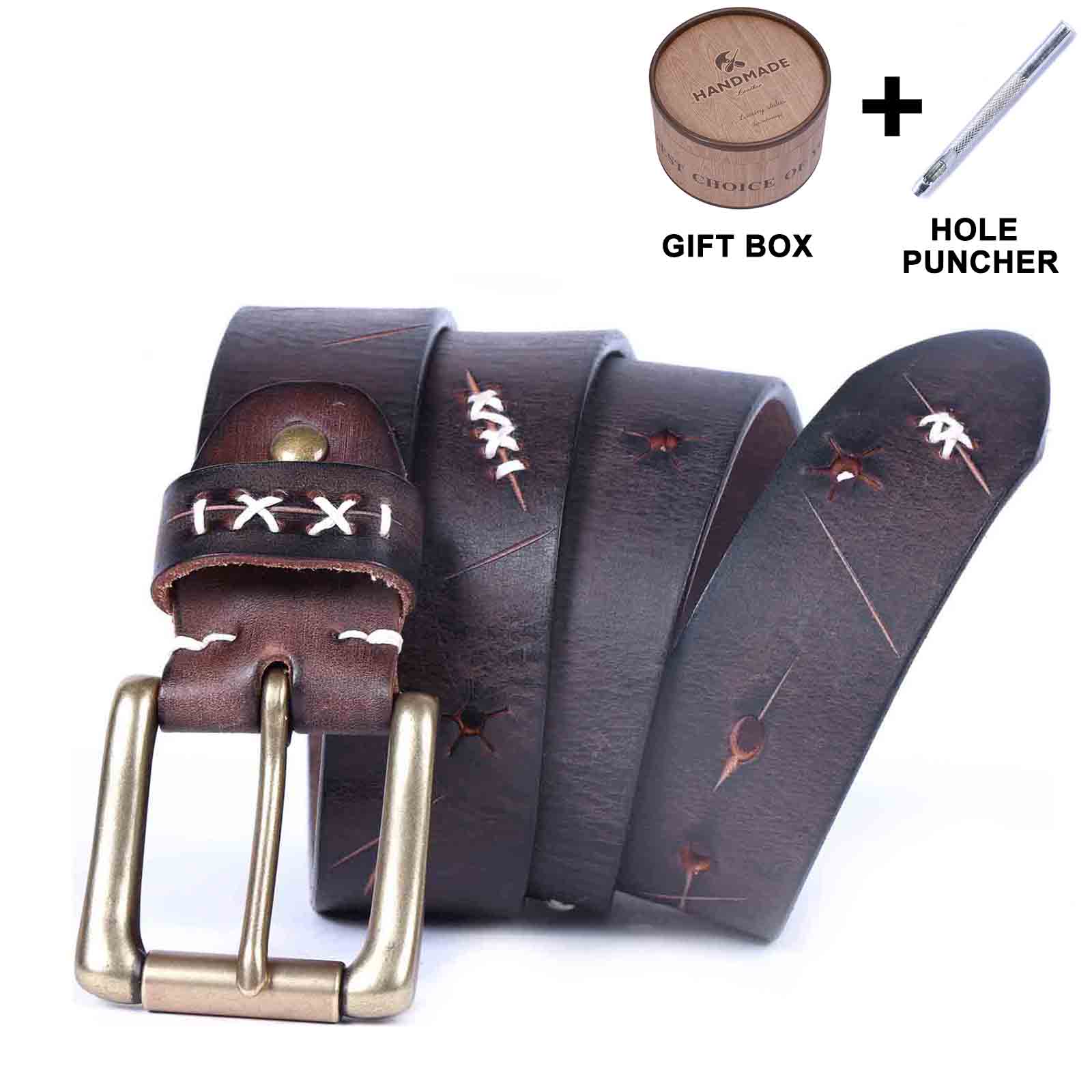 Leather Men's Belt & Genuine Full Grain & Handmade Belt