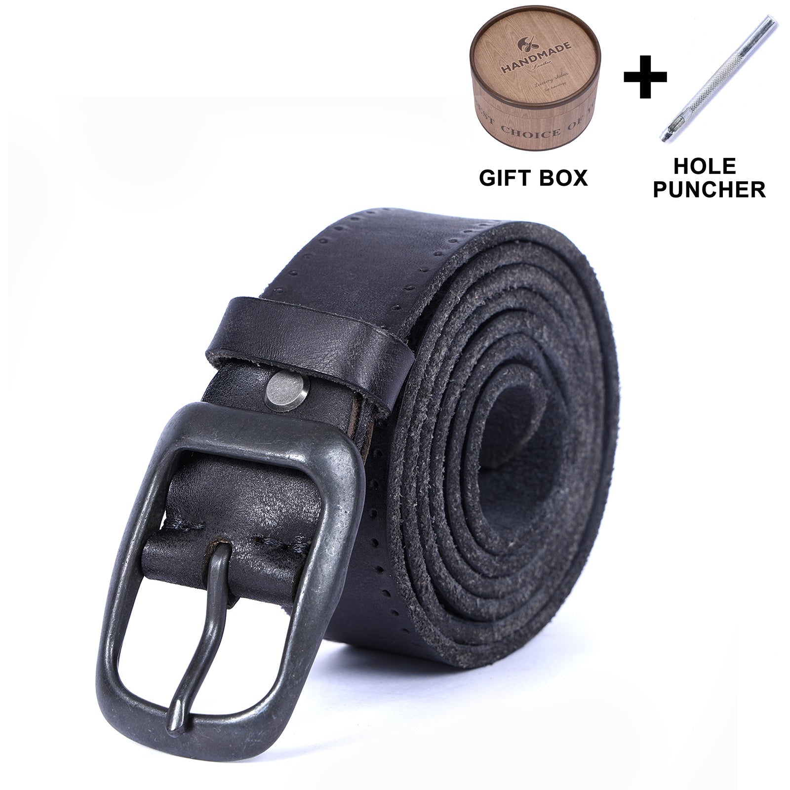 Genuine Leather Men's Belt & Thick Full Grain & Handmade Belt