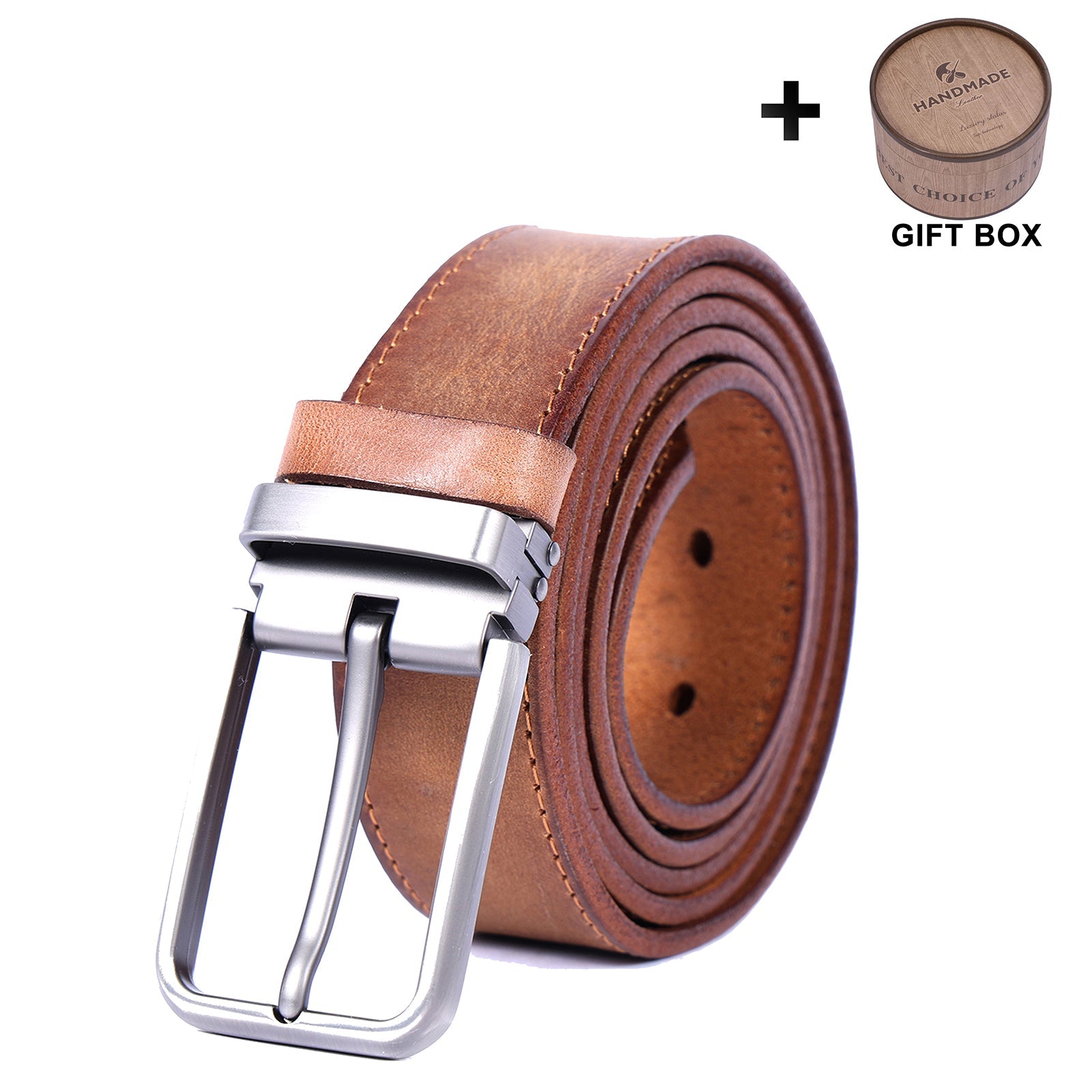 Genuine Leather Men's Belt & Thick Full Grain & Handmade Belt