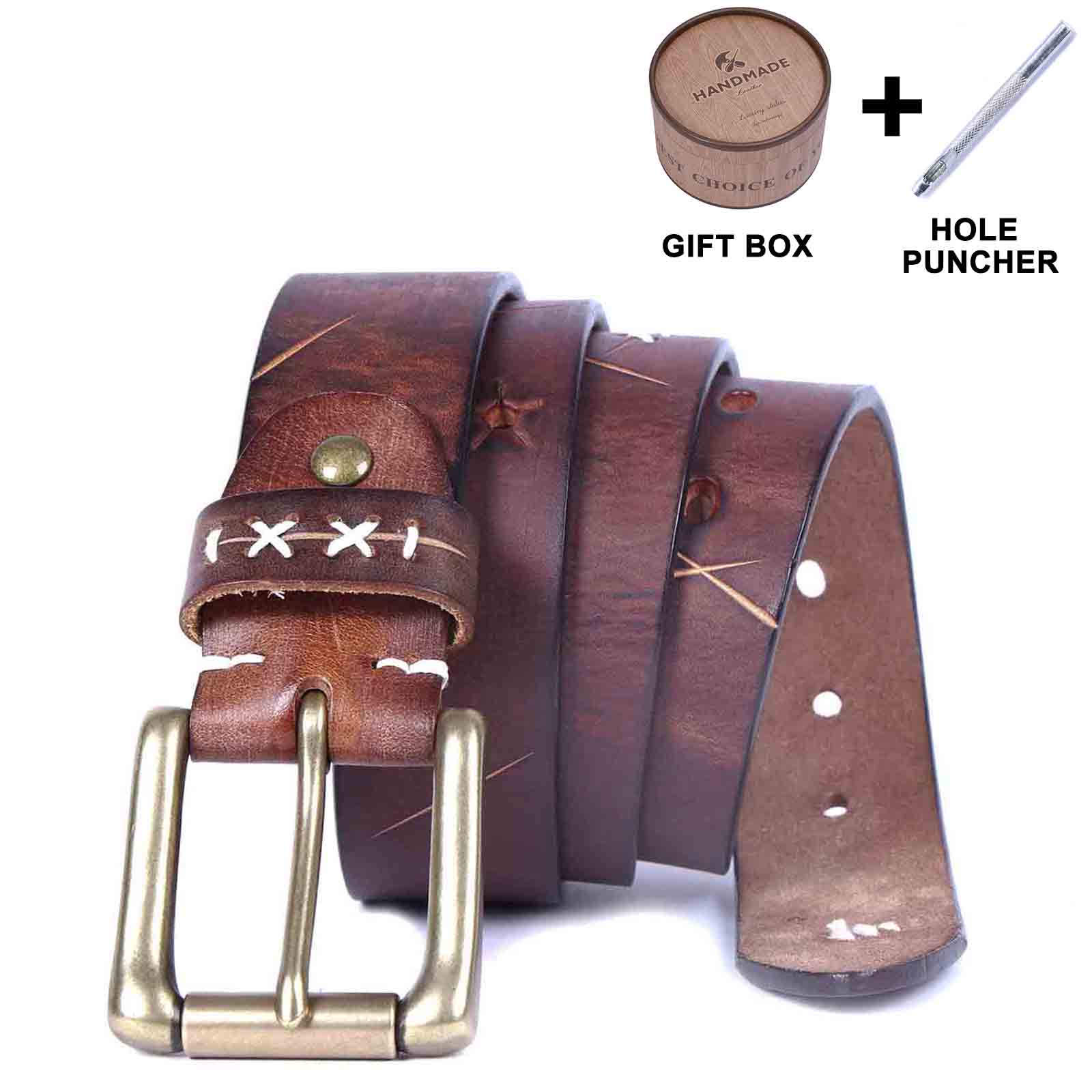 Leather Men's Belt & Genuine Full Grain & Handmade Belt