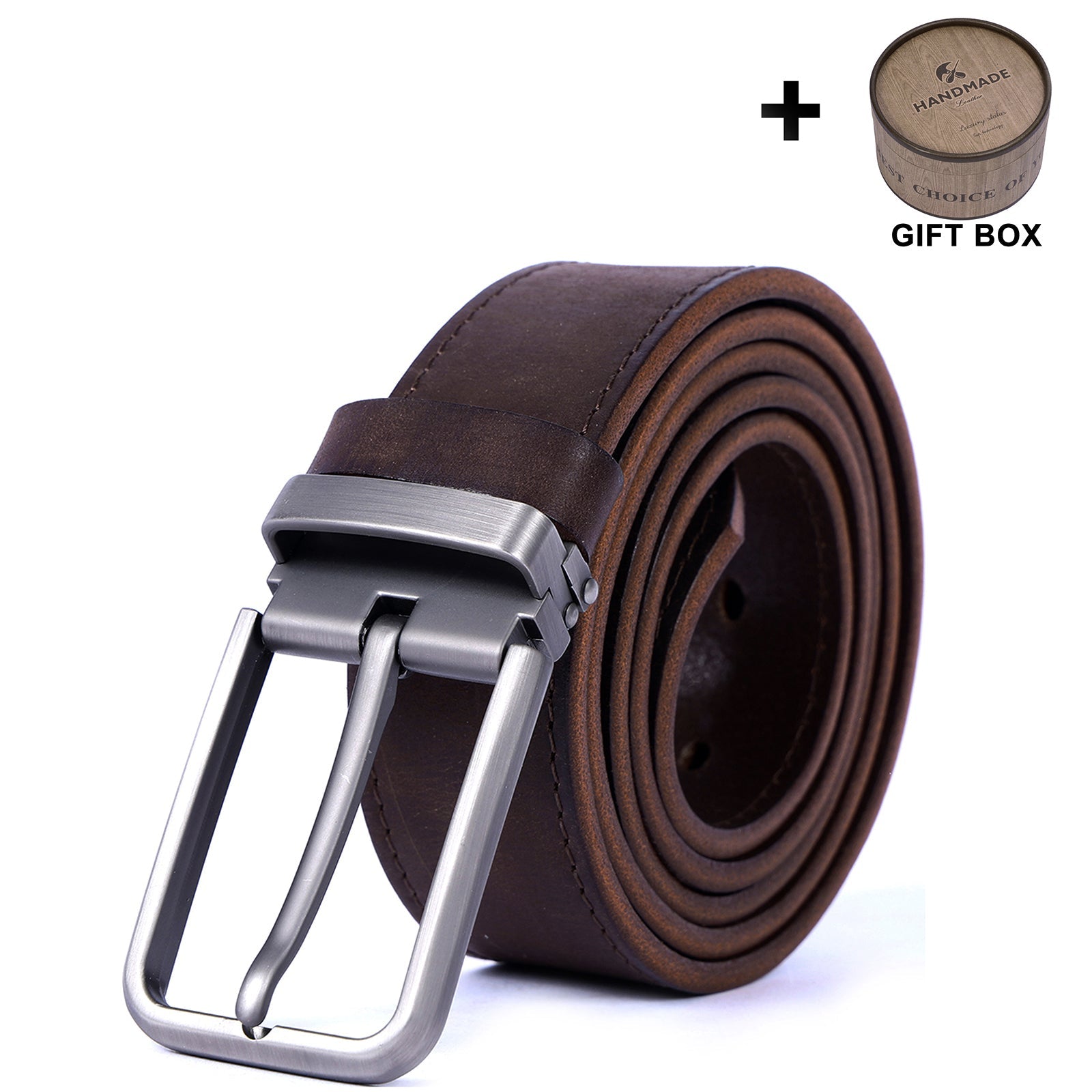 Genuine Leather Men's Belt & Thick Full Grain & Handmade Belt