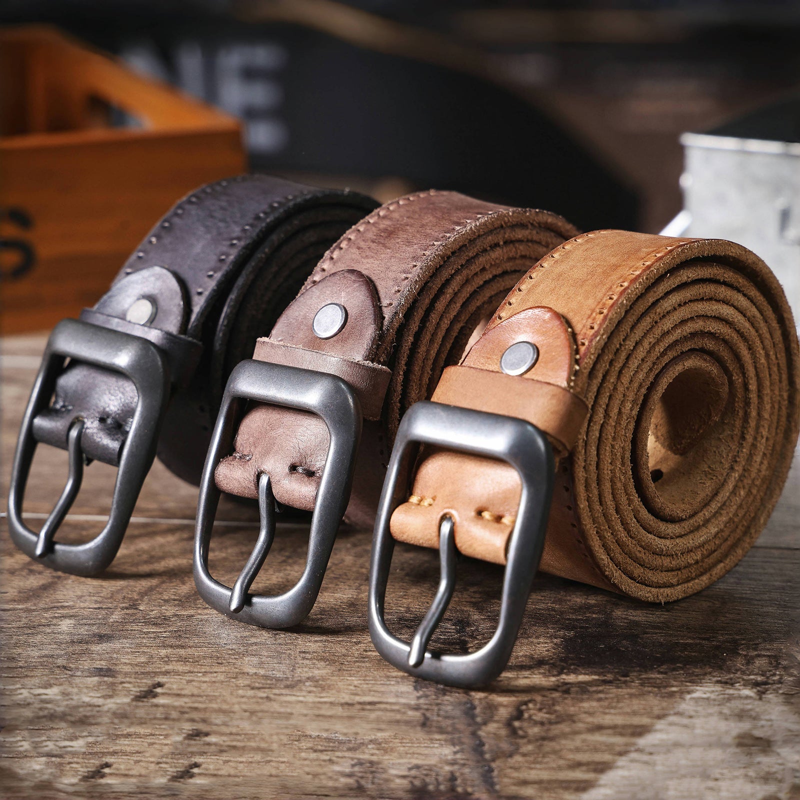 Genuine Leather Men's Belt & Thick Full Grain & Handmade Belt