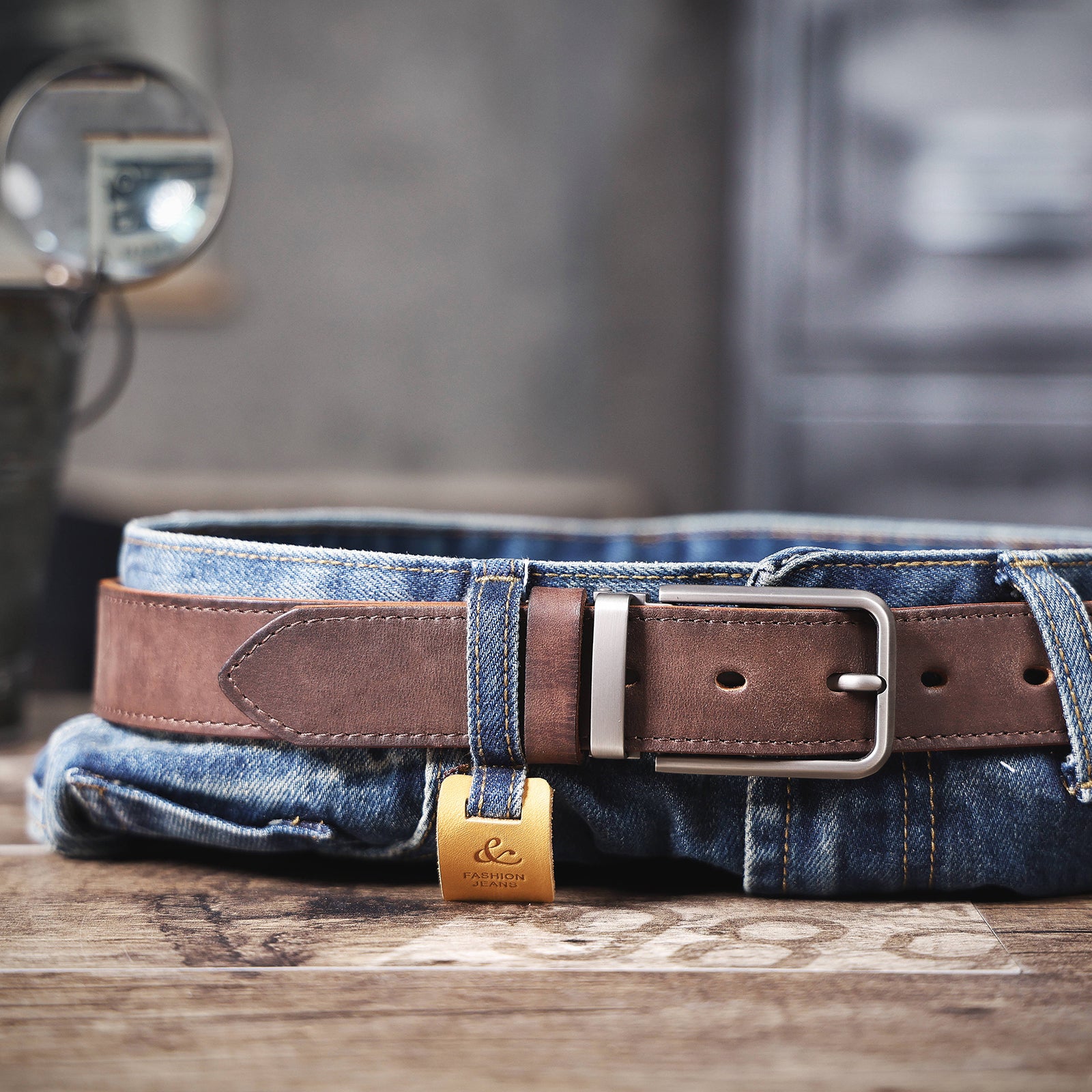 Genuine Leather Men's Belt & Thick Full Grain & Handmade Belt