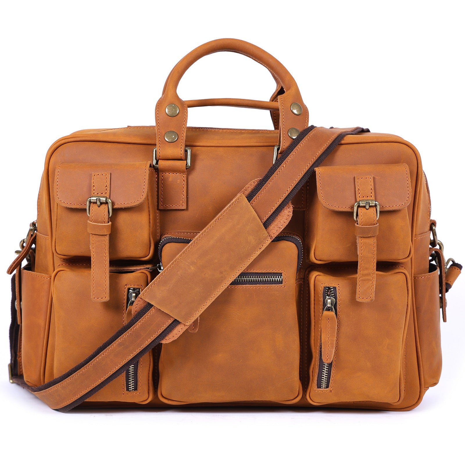 Leather Brifecase For Men & Vintage Messenger Bag