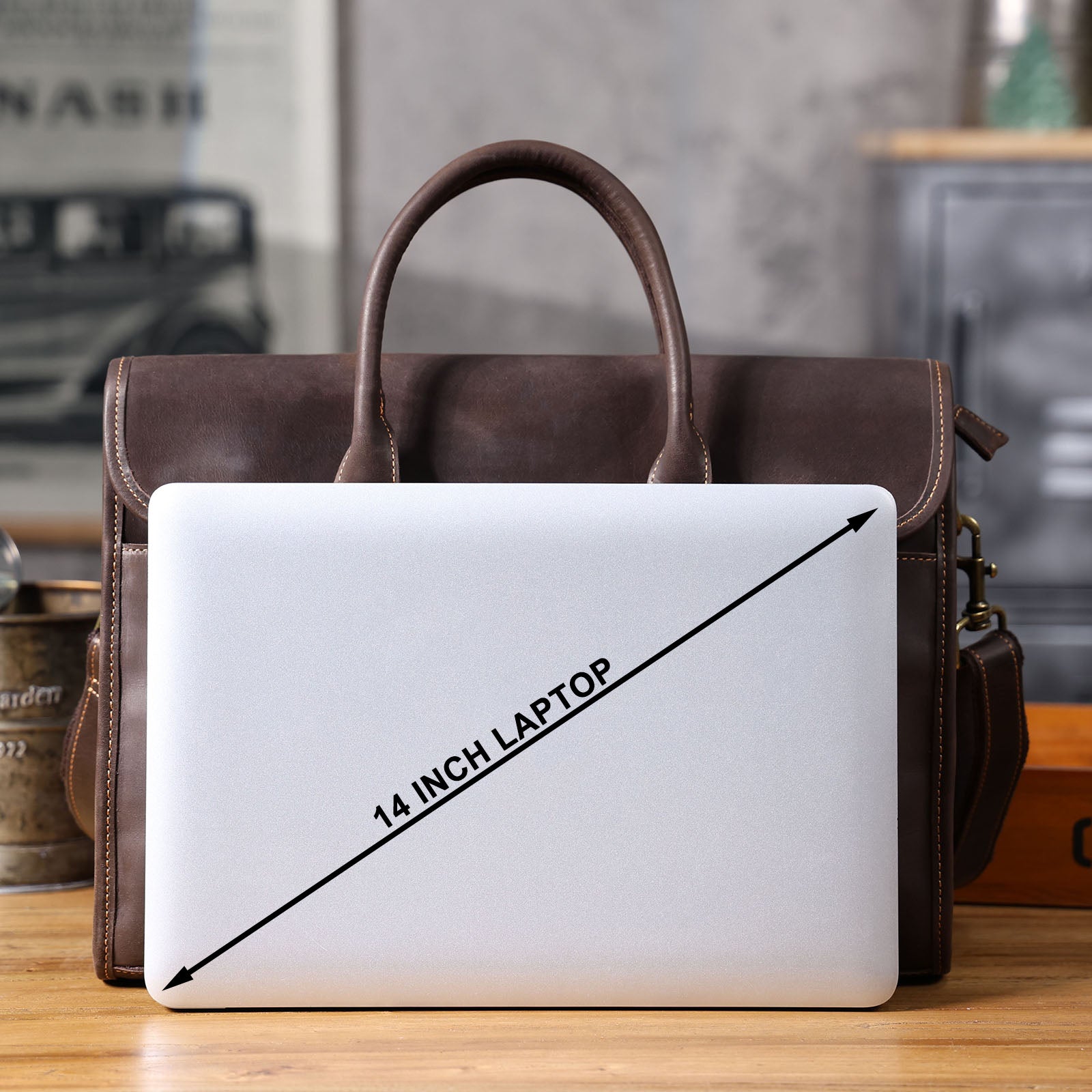 Vintage Genuine Leather Brifecase For Men