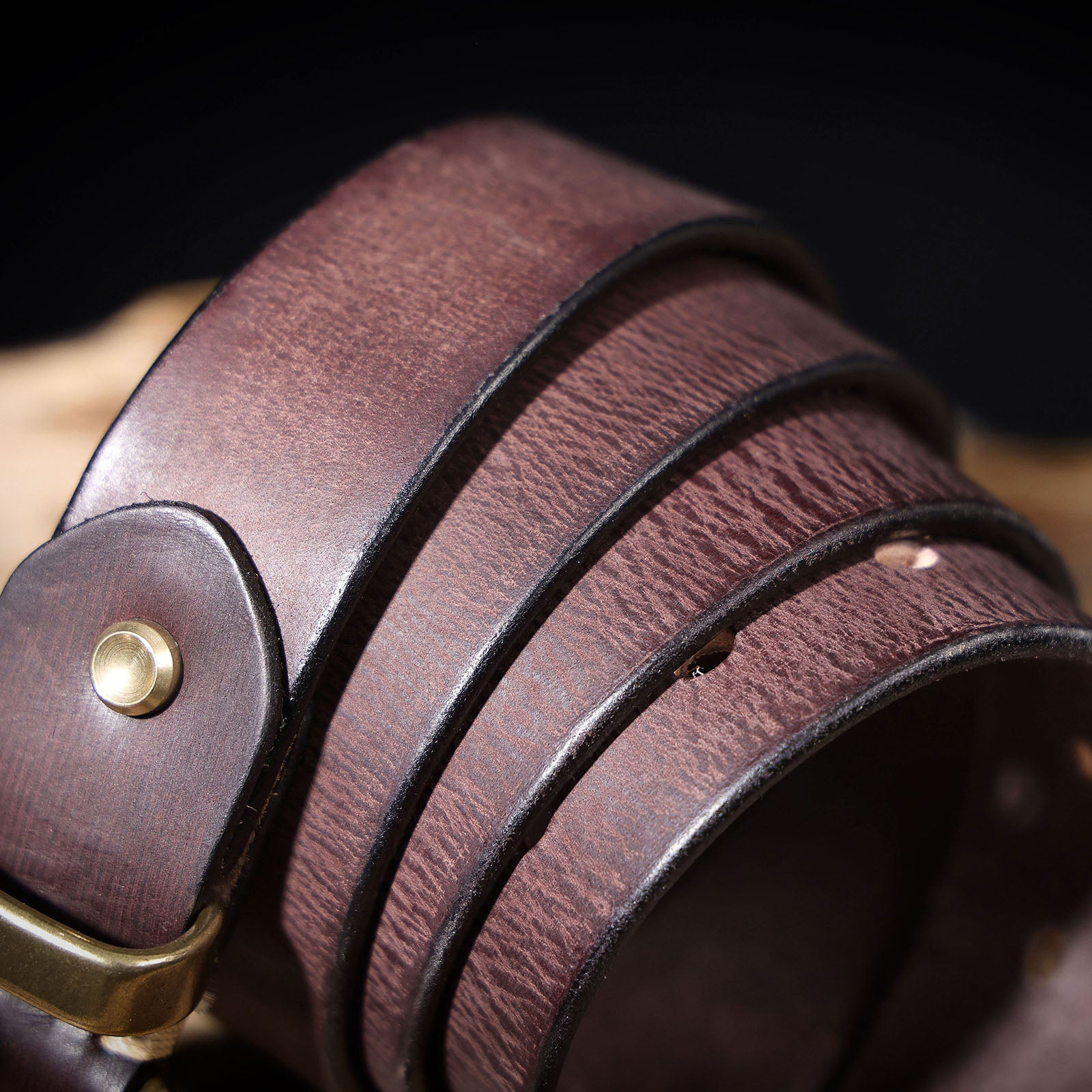 Leather Men's Belt & Genuine Full Grain & Solid Brass Buckle