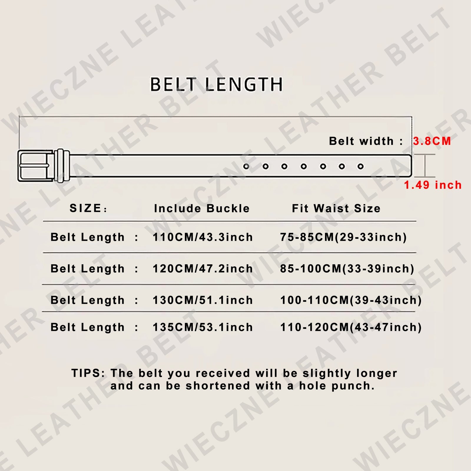 Genuine Leather Men's Belt & Thick Full Grain & Vintage Brass Buckle