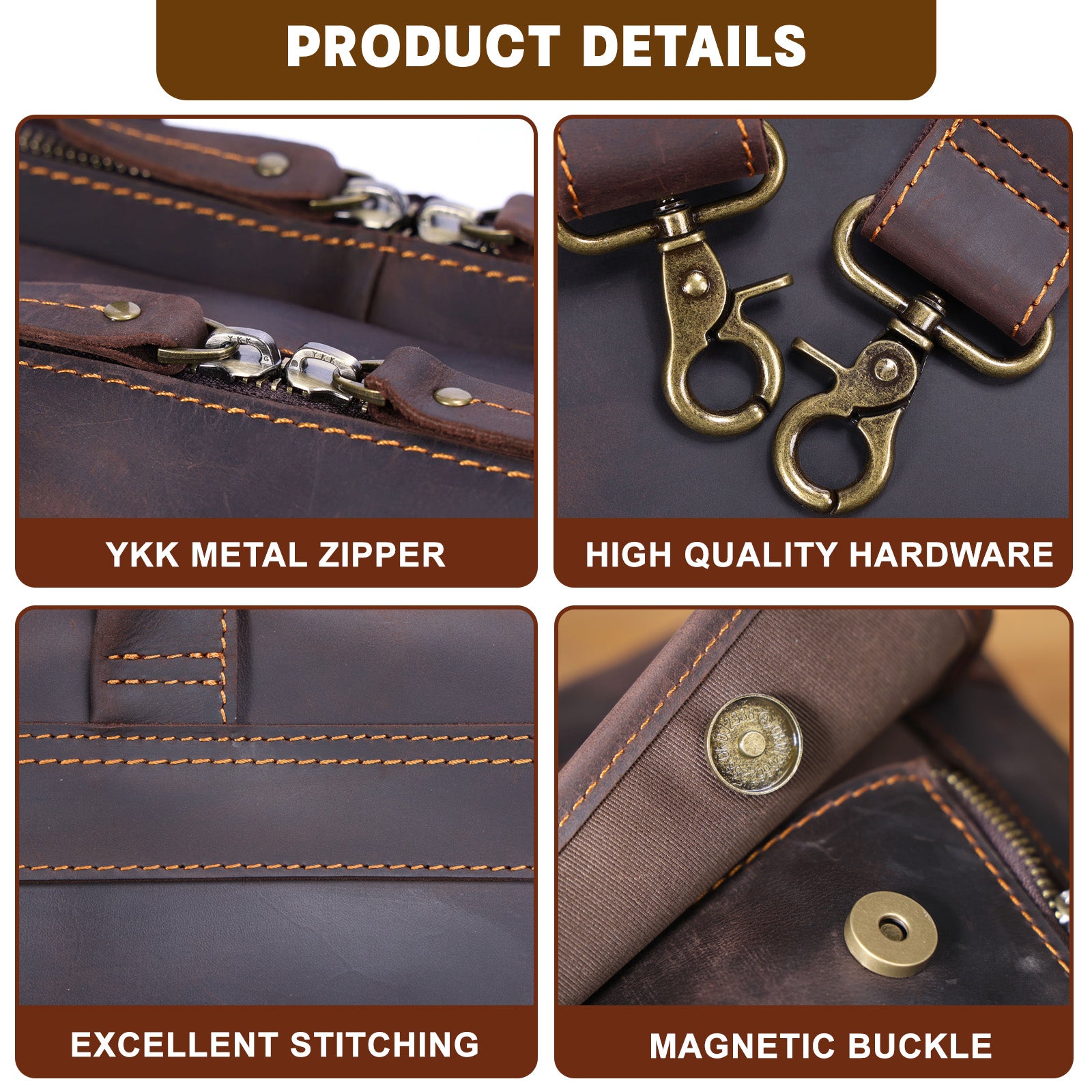 Full-Grain Genuine Leather brief case