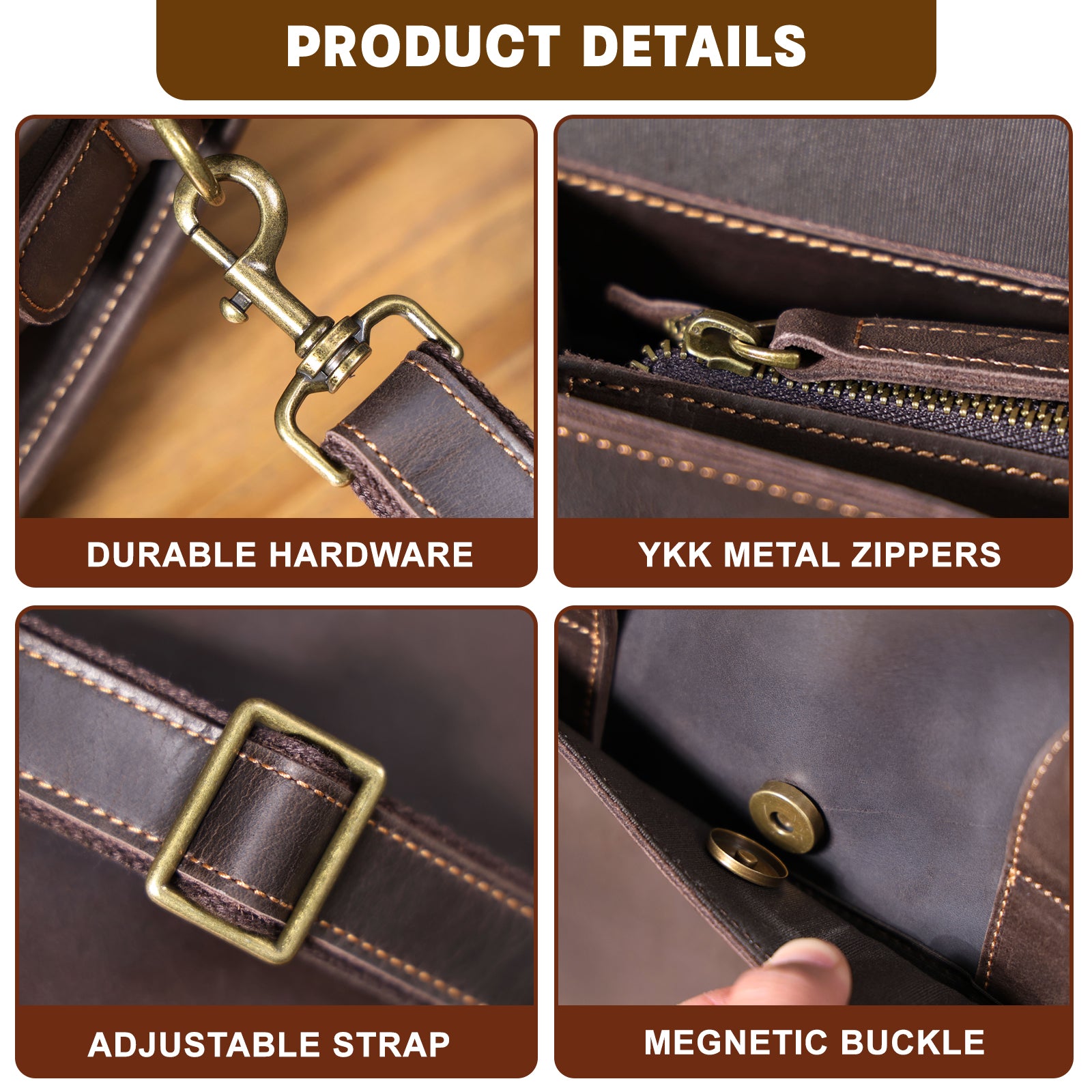 Vintage Genuine Leather Brifecase For Men