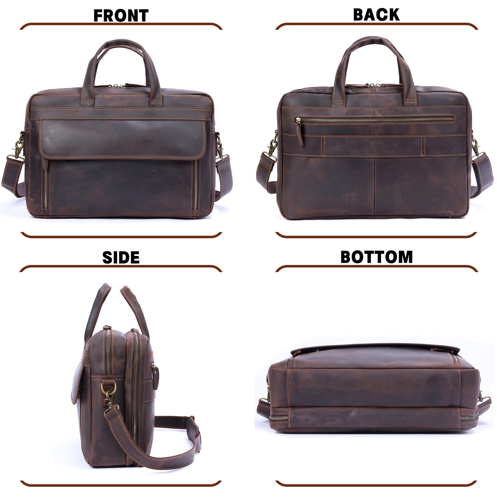 Full-Grain Genuine Leather brief case