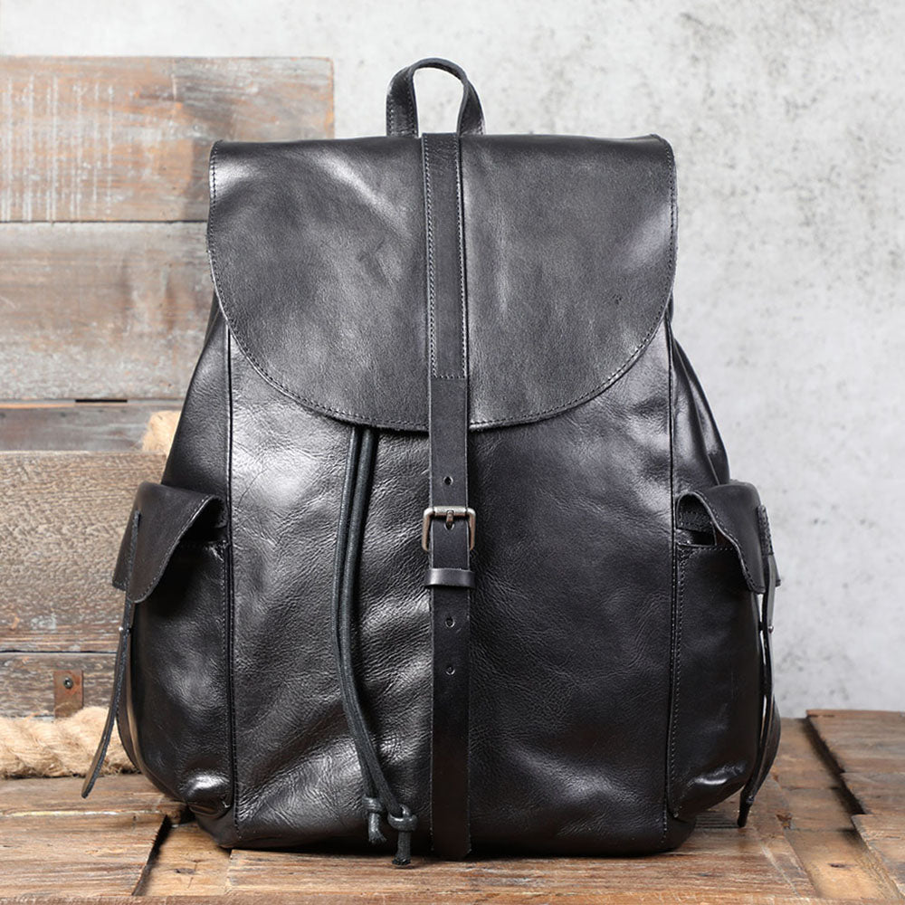 Genuine Leather Backpack For Men & Full Grain Leather & Handcrafted Daypack