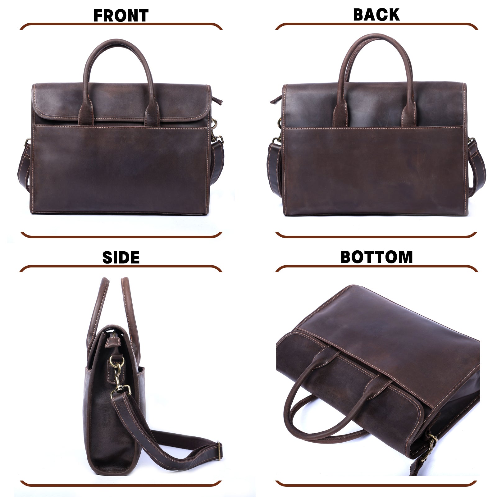 Vintage Genuine Leather Brifecase For Men