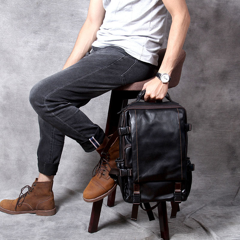 Men's Genuine Leather Backpack & Full Grain Daypack & Handmade