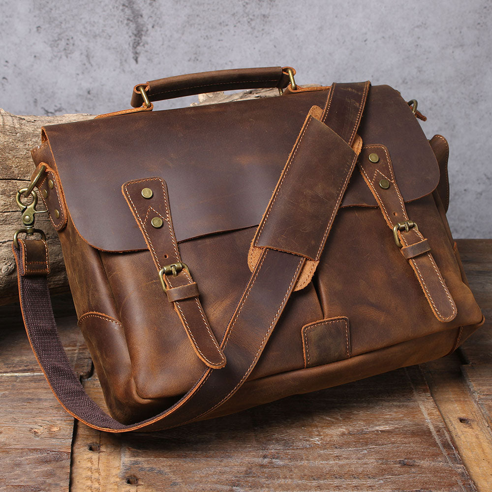 Vintage Genuine Leather Brifecase For Men