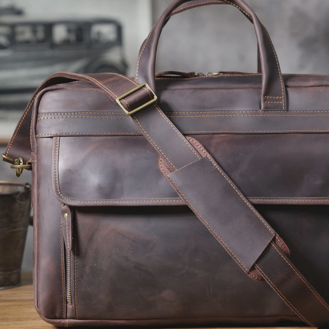 Full-Grain Genuine Leather brief case