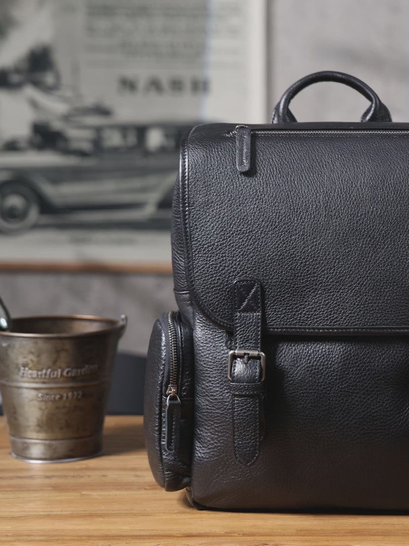 Genuine Leather Backpack For Men & Full Grain Leather & Daypack