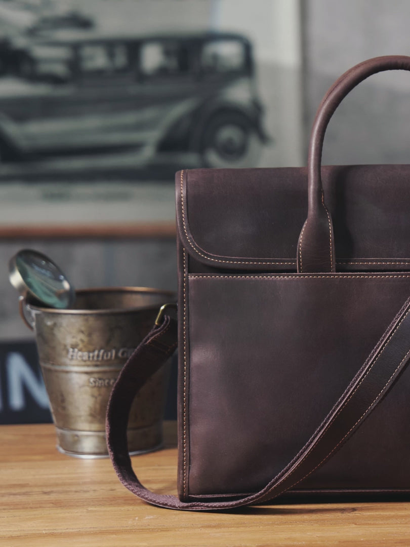 Vintage Genuine Leather Brifecase For Men